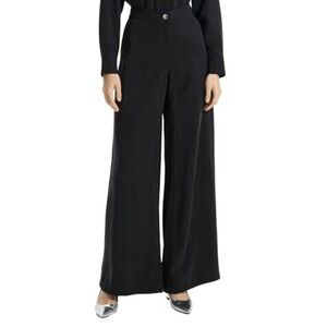 NWT Theory Cargo Wide‎ Leg Pant Black Fluid Lyocell Sz 10 $375